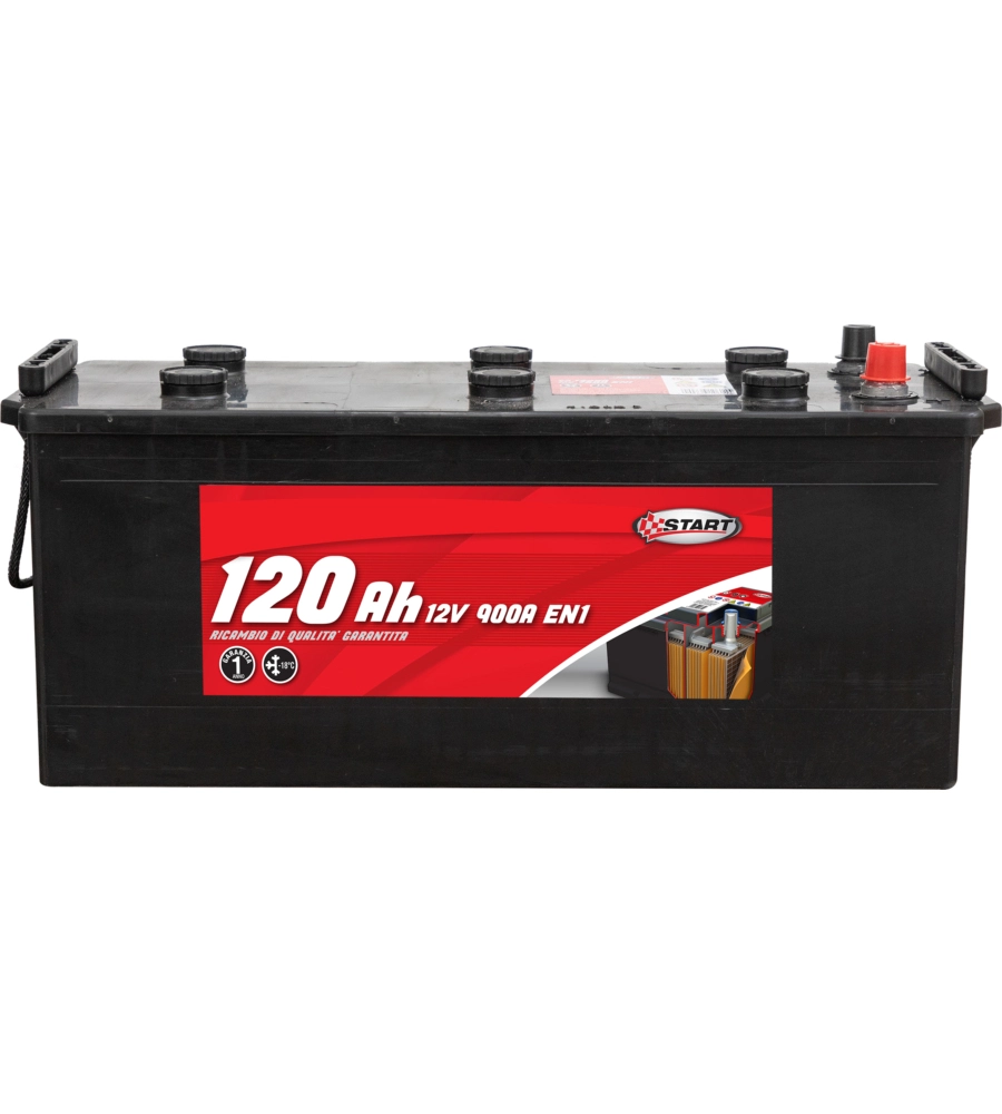 Batteria per autocarro e trattori 120ah 12v 900a polo positivo sinistro